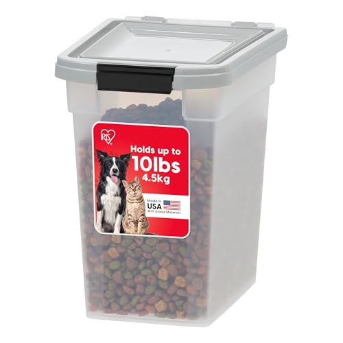 IRIS USA dog food container showing kibble level