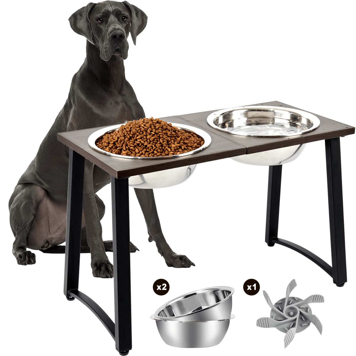 Elevated dog bowl stand for large breeds