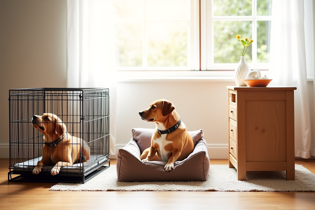 Different types of dog crates side by side