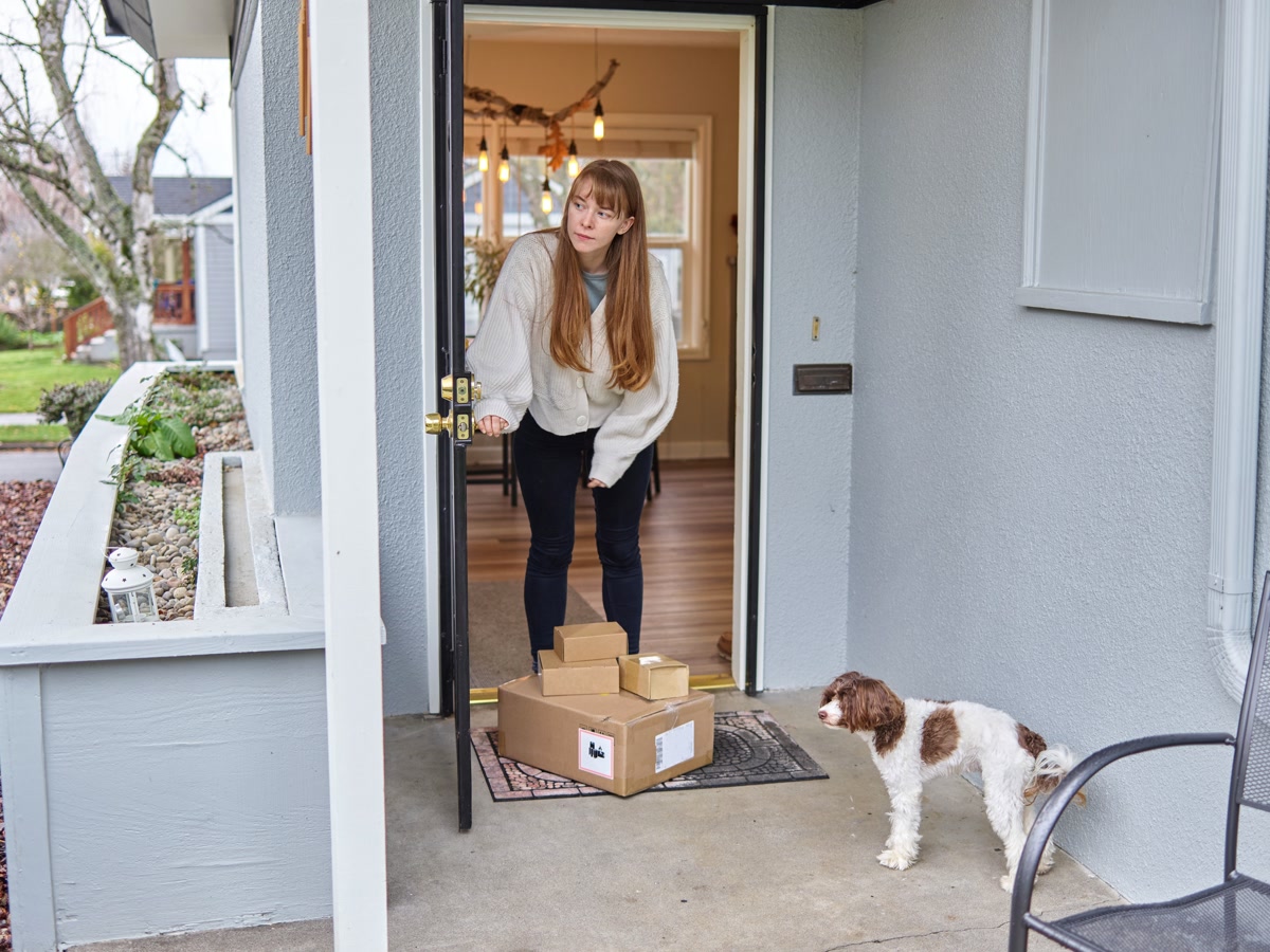 Dog food delivery box at a doorstep - autoship subscription savings