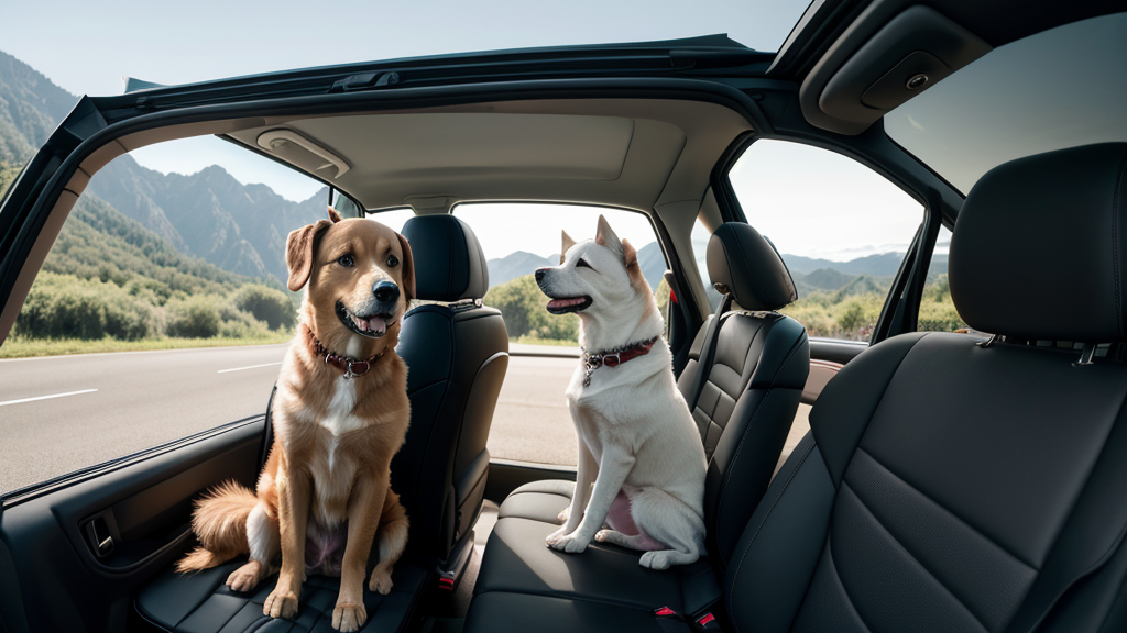 Travel dog food container in car