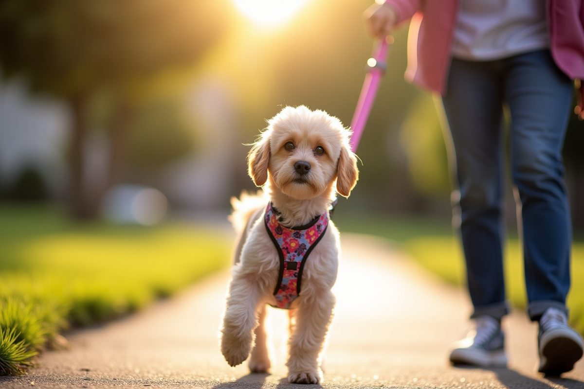 small dog on a budget leash