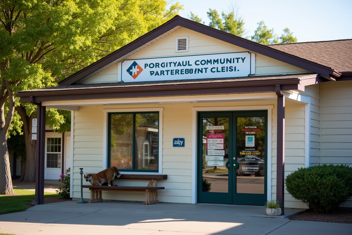 Community low-cost veterinary clinic exterior