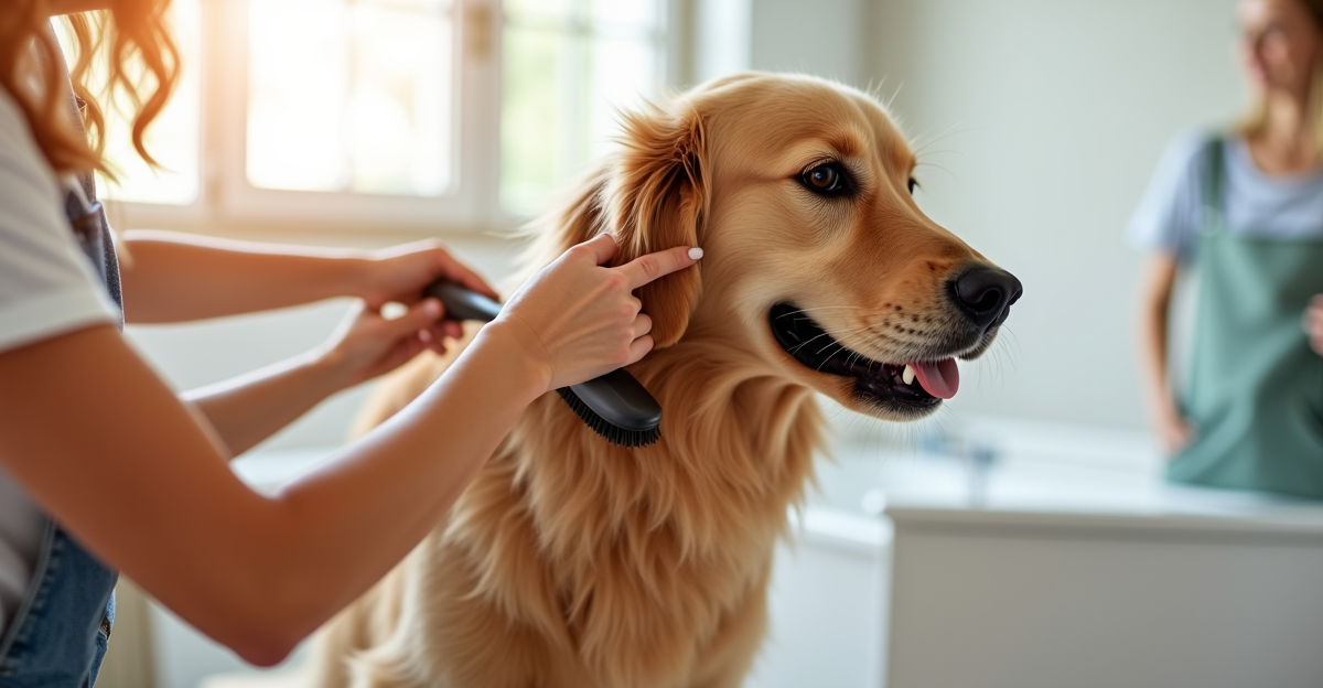 dog grooming brush and supplies