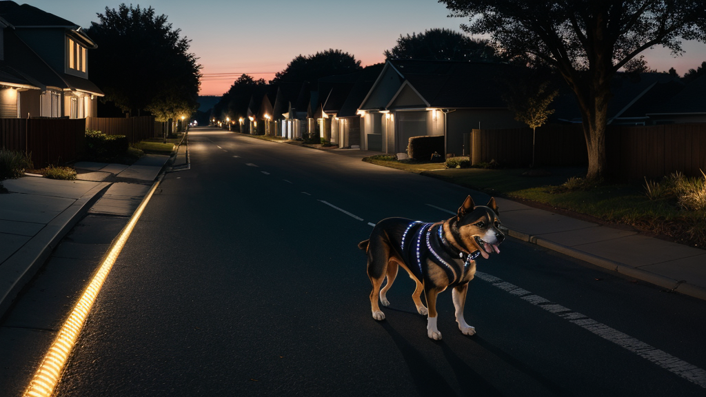 Reflective dog collar for night walks