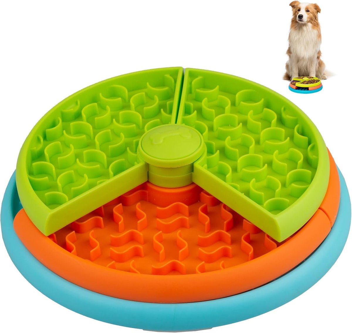 Atdoall slow feeder dog bowl with deep maze pattern designed for large breeds