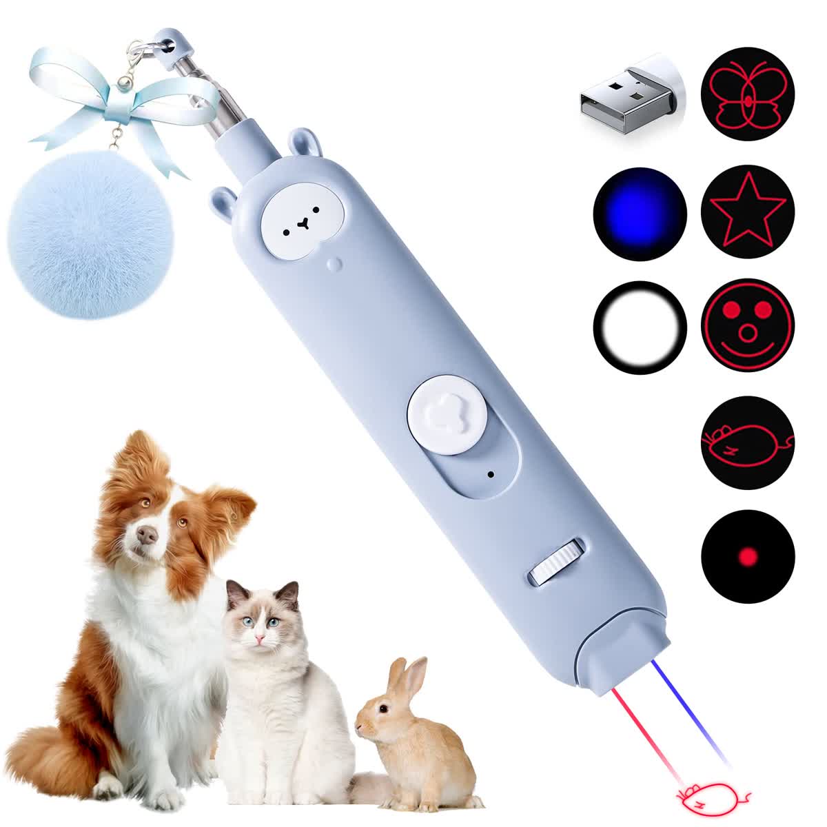Cat laser pointer toy for interactive indoor play to help overweight cats burn calories