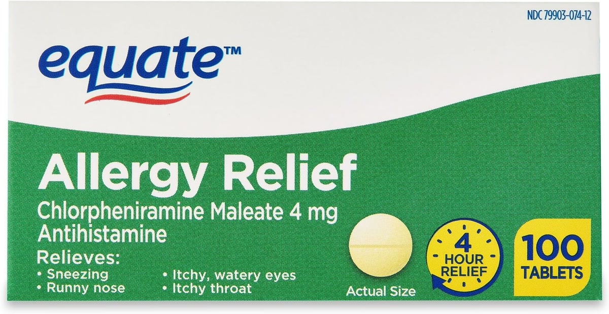 Chlorpheniramine 4mg antihistamine tablets for cat allergies