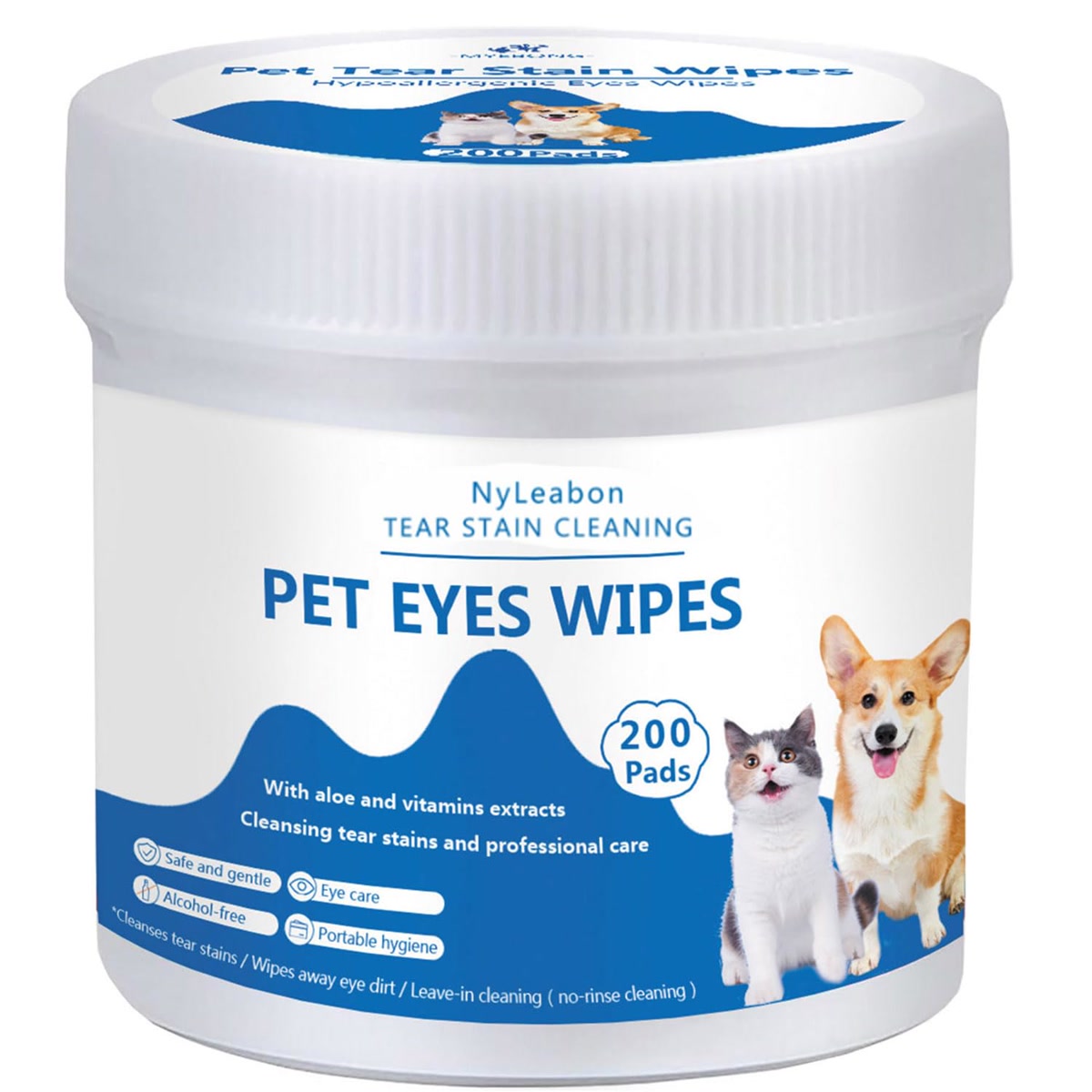 Pet eye cleaning wipes product for daily dog eye care
