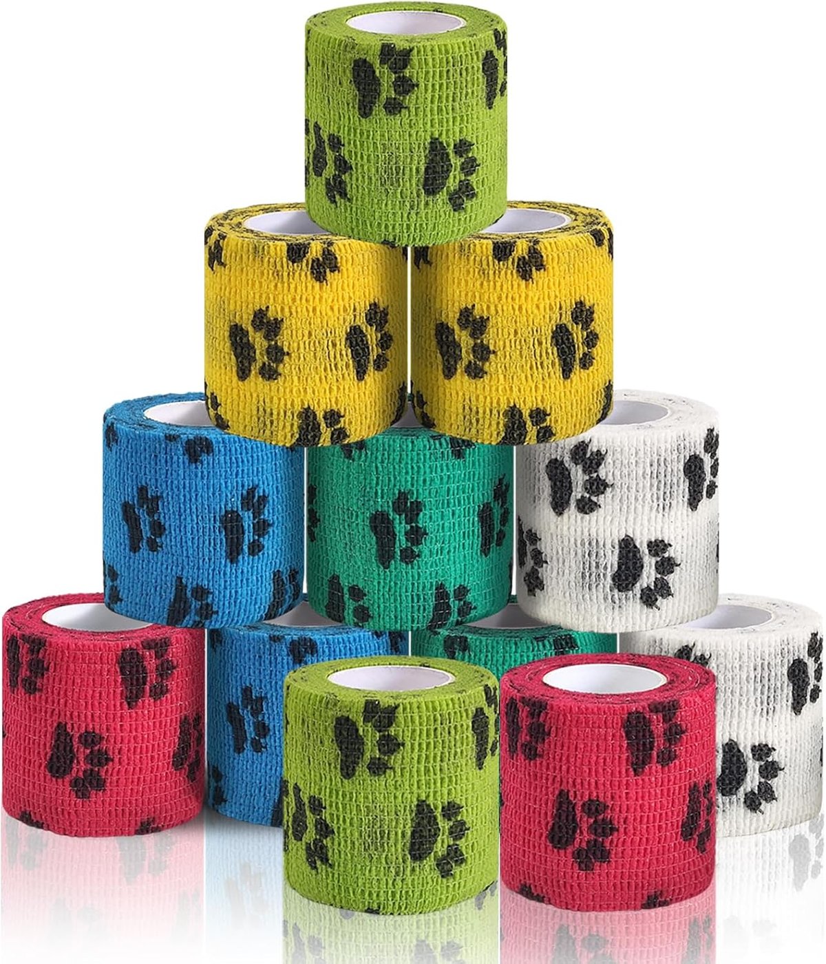 Self-adhesive vet wrap bandage in multiple colors for dog paw wrapping