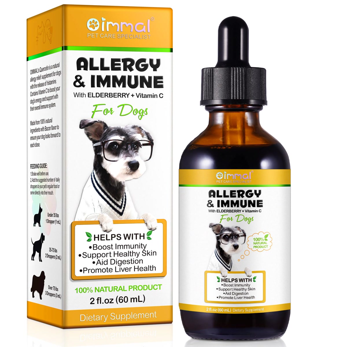 Natural Allergy Relief for Dogs - Herbal Drops for Itchy Ski…