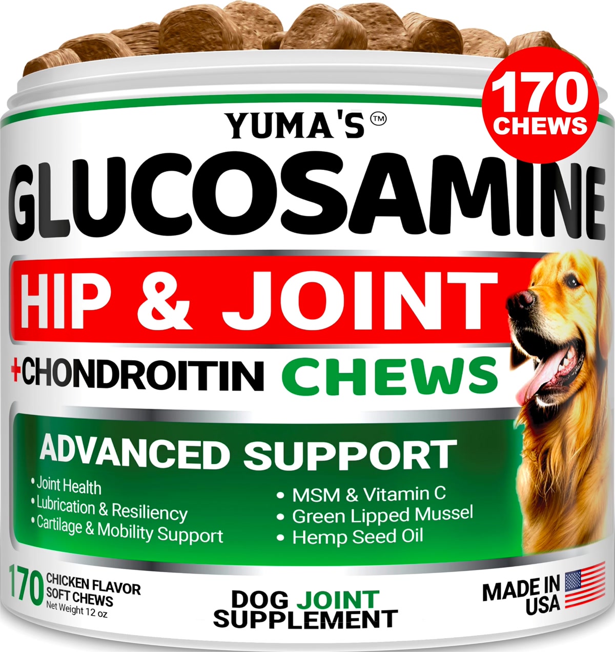 YUMAS Glucosamine for Dogs - Hip and Joi…