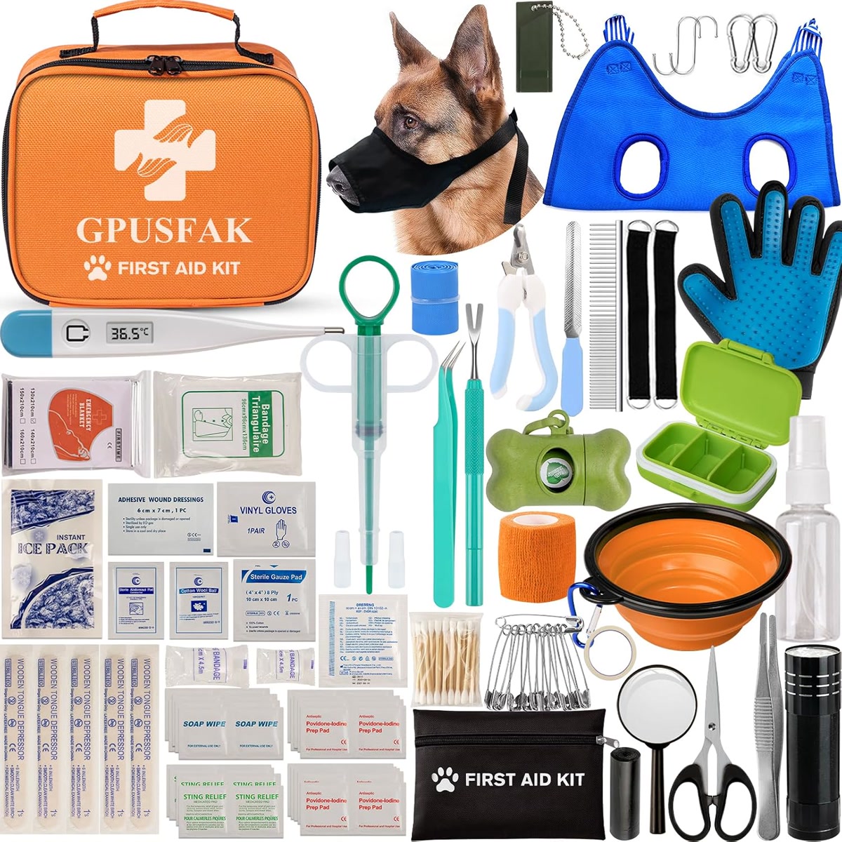 GPUSFAK Dog First Aid Kit - Pet First Aid Kit for Dogs Pet Emergency ...