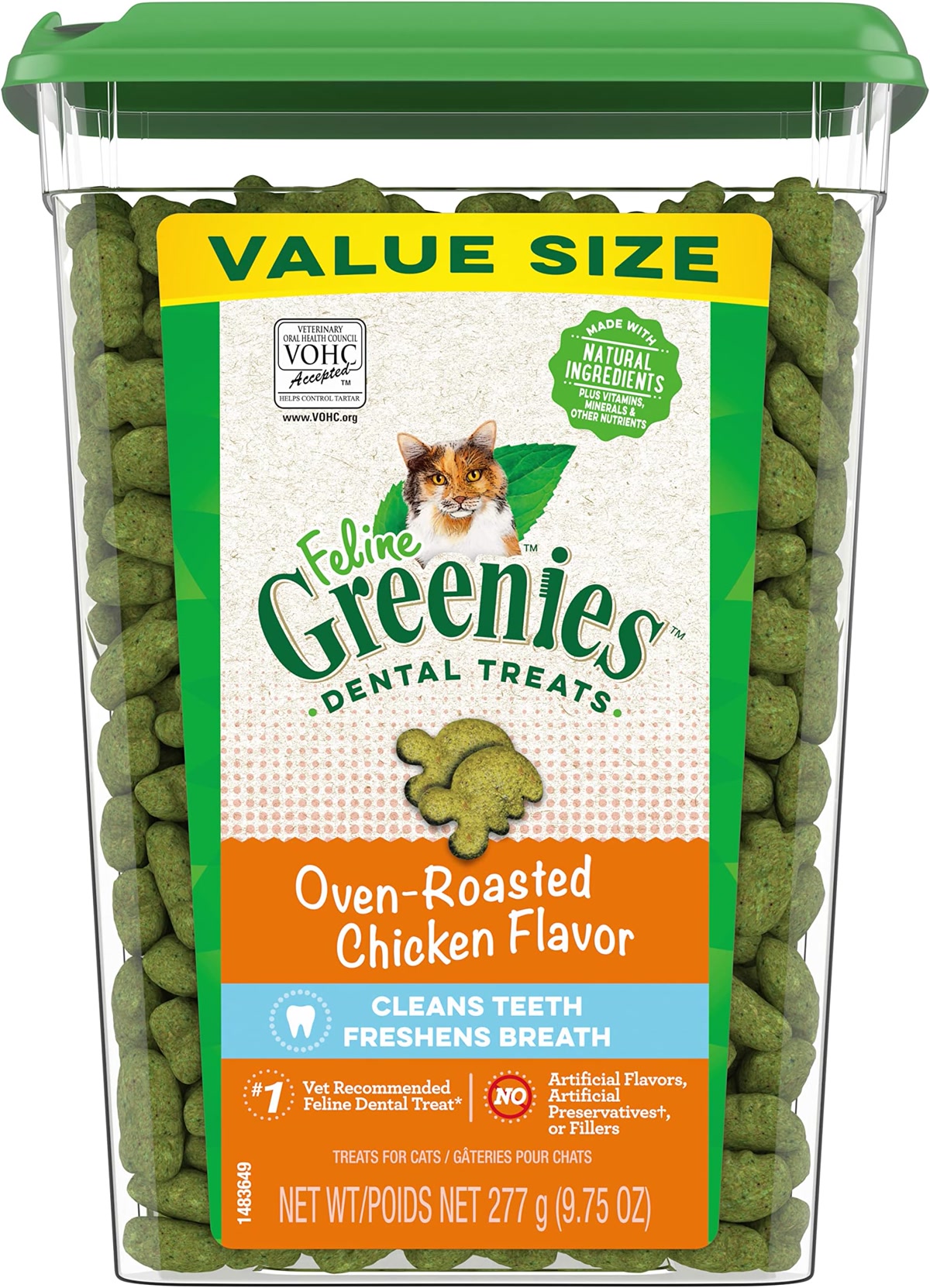 Greenies Feline Dental Cat Treats in roasted chicken flavor