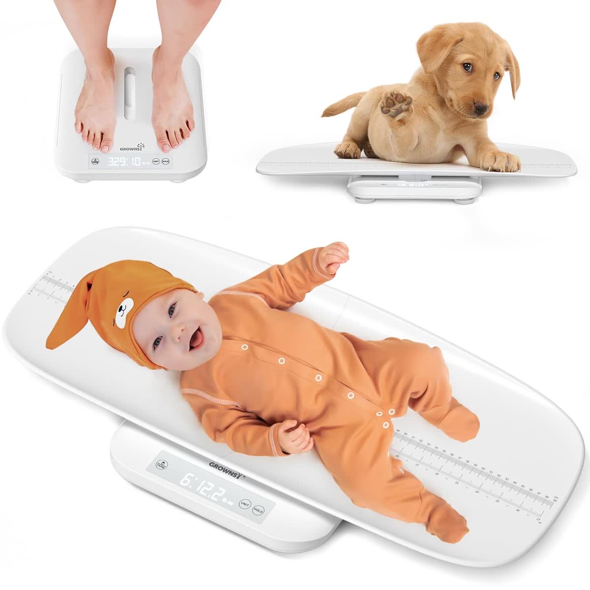 GROWNSY digital baby and pet scale with LED display for tracking cat weight loss at home