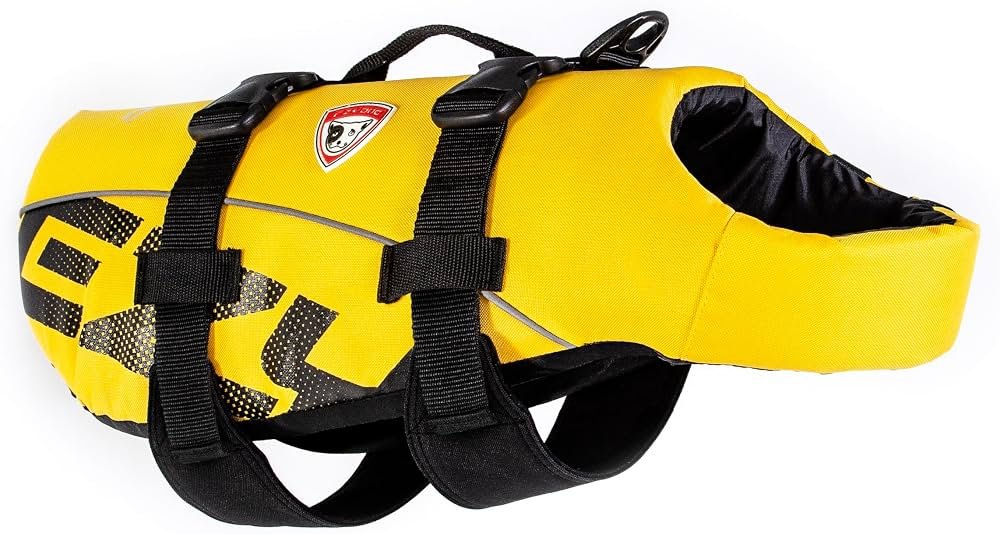 Ezydog DFD dog life jacket product photo showing the flotation device design