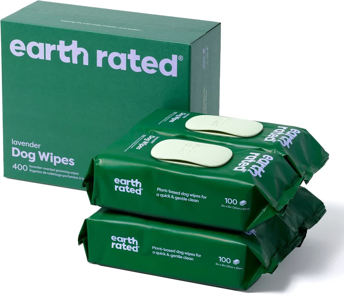 Earth Rated hypoallergenic pet wipes for dogs and cats unscented