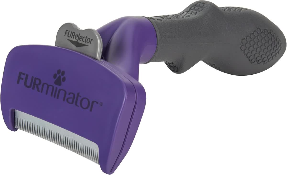 FURminator deShedding Tool for cats removing loose undercoat fur