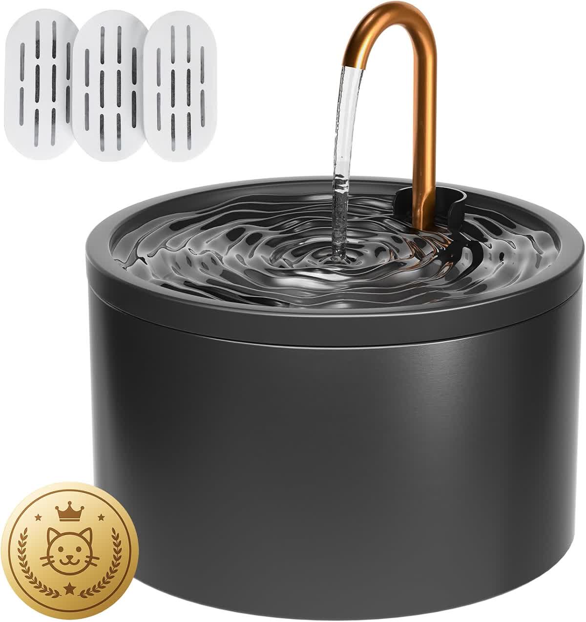 DOOOB ceramic cat water fountain with continuous running water for cat hydration