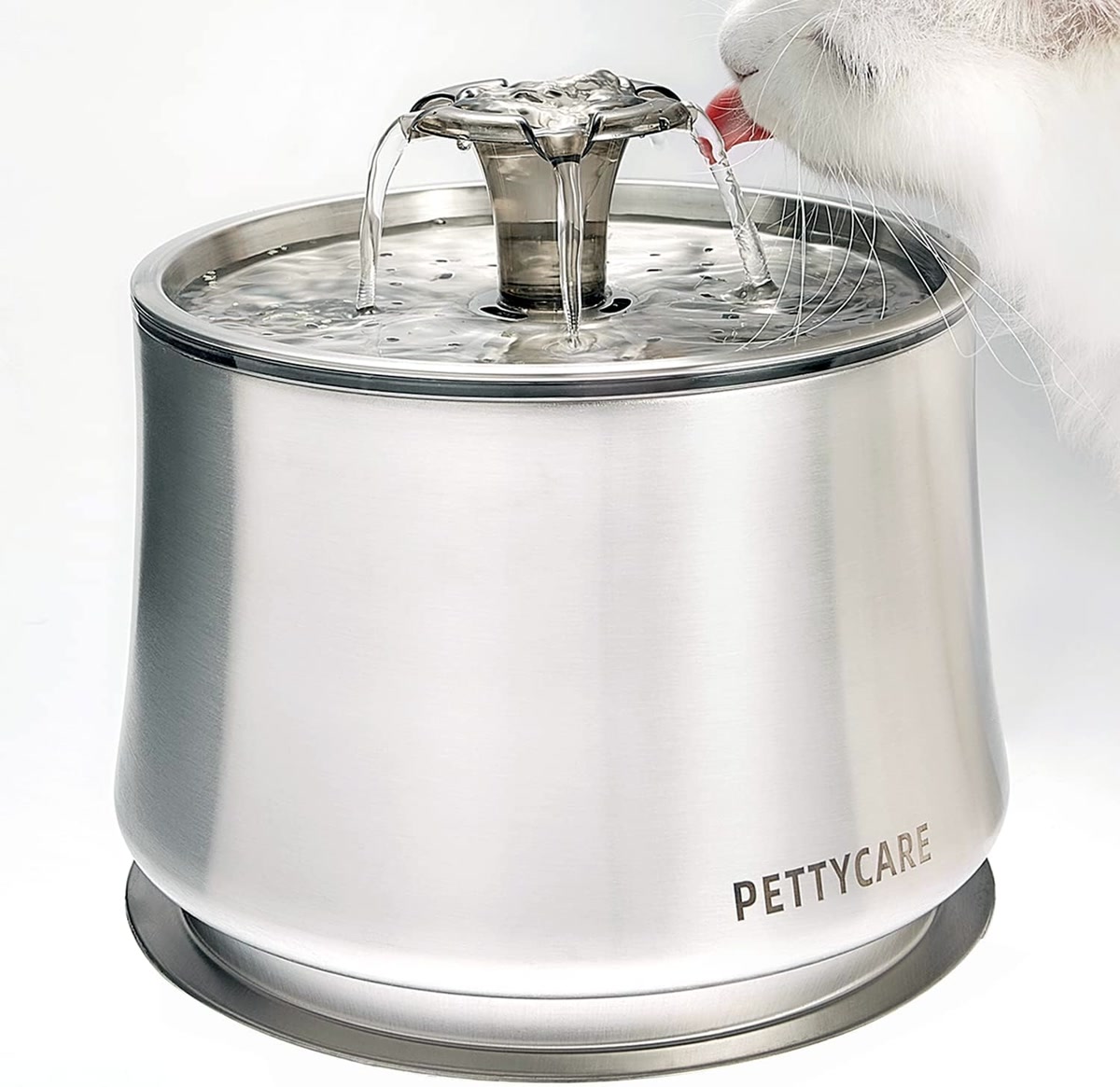 Stainless steel cat water fountain to encourage hydration and prevent constipation