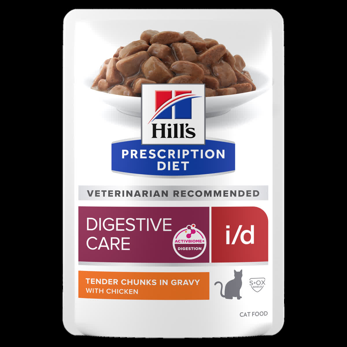 Hill's Prescription Diet i/d Digestive Care wet cat food can on white background