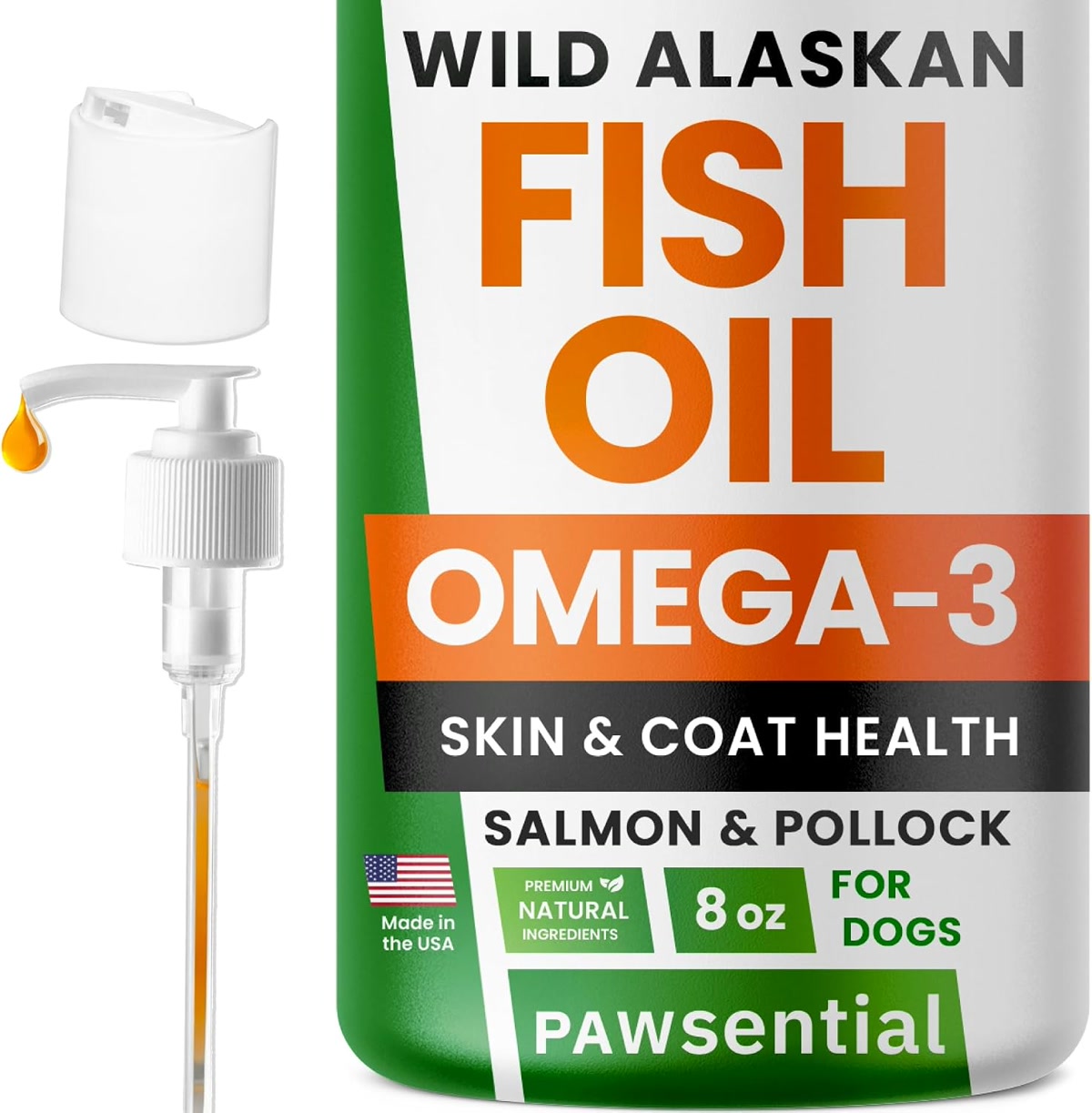 Wild Alaskan Salmon Oil omega-3 supplement for cats skin and coat health