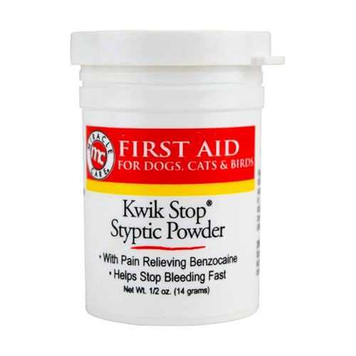 Miracle Care Kwik Stop Styptic Powder for Dogs, Cats, and Birds, 0.5 Ounce