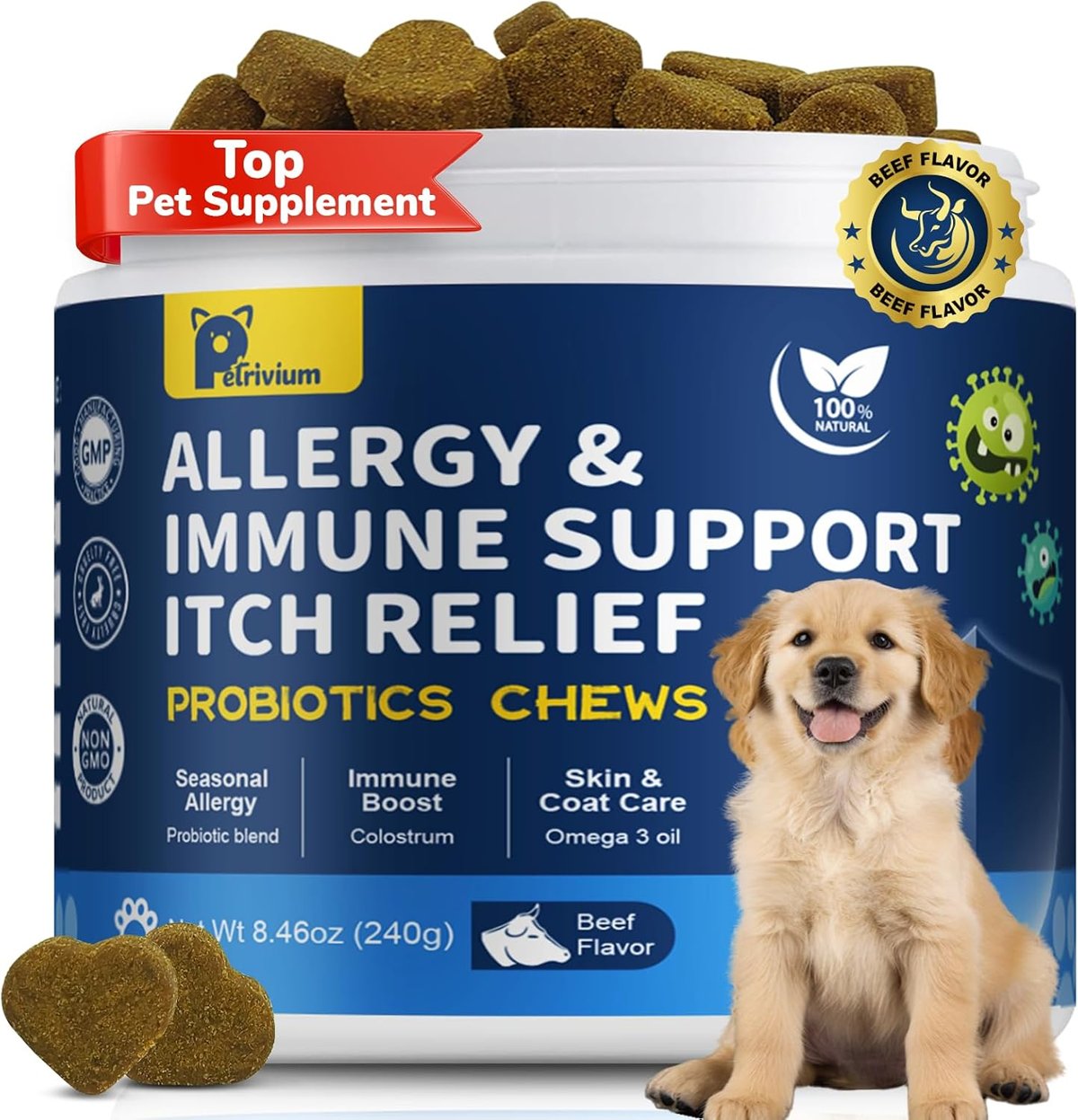 Dog skin allergy chews container