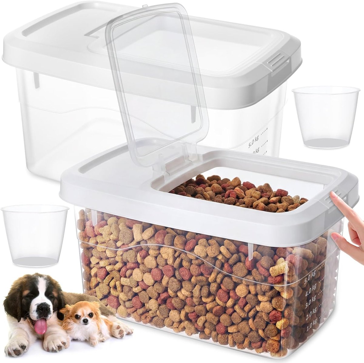 Dog food storage container airtight bin