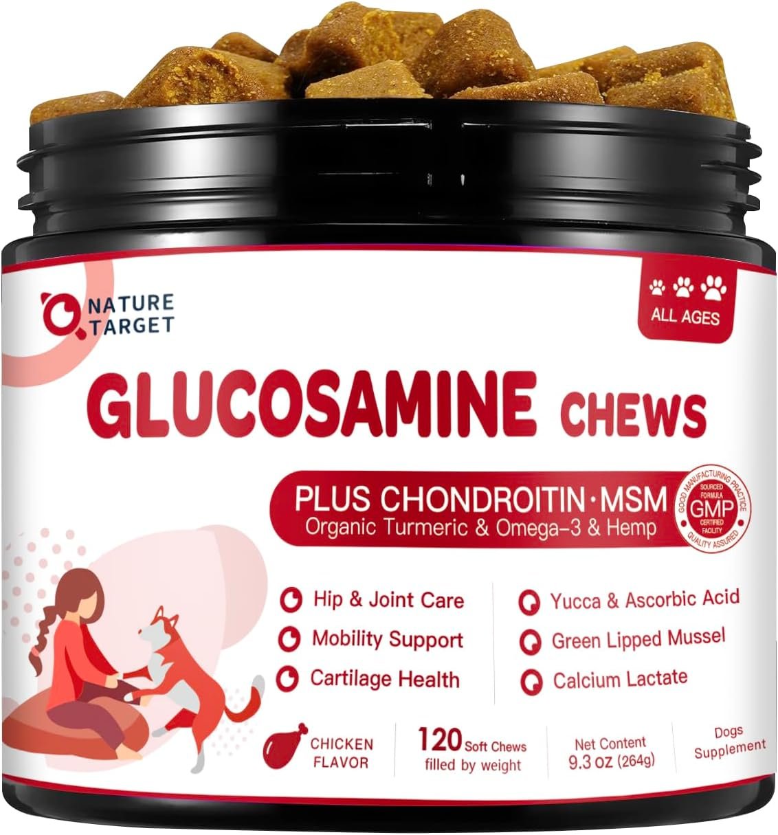 Dog joint supplement chews container