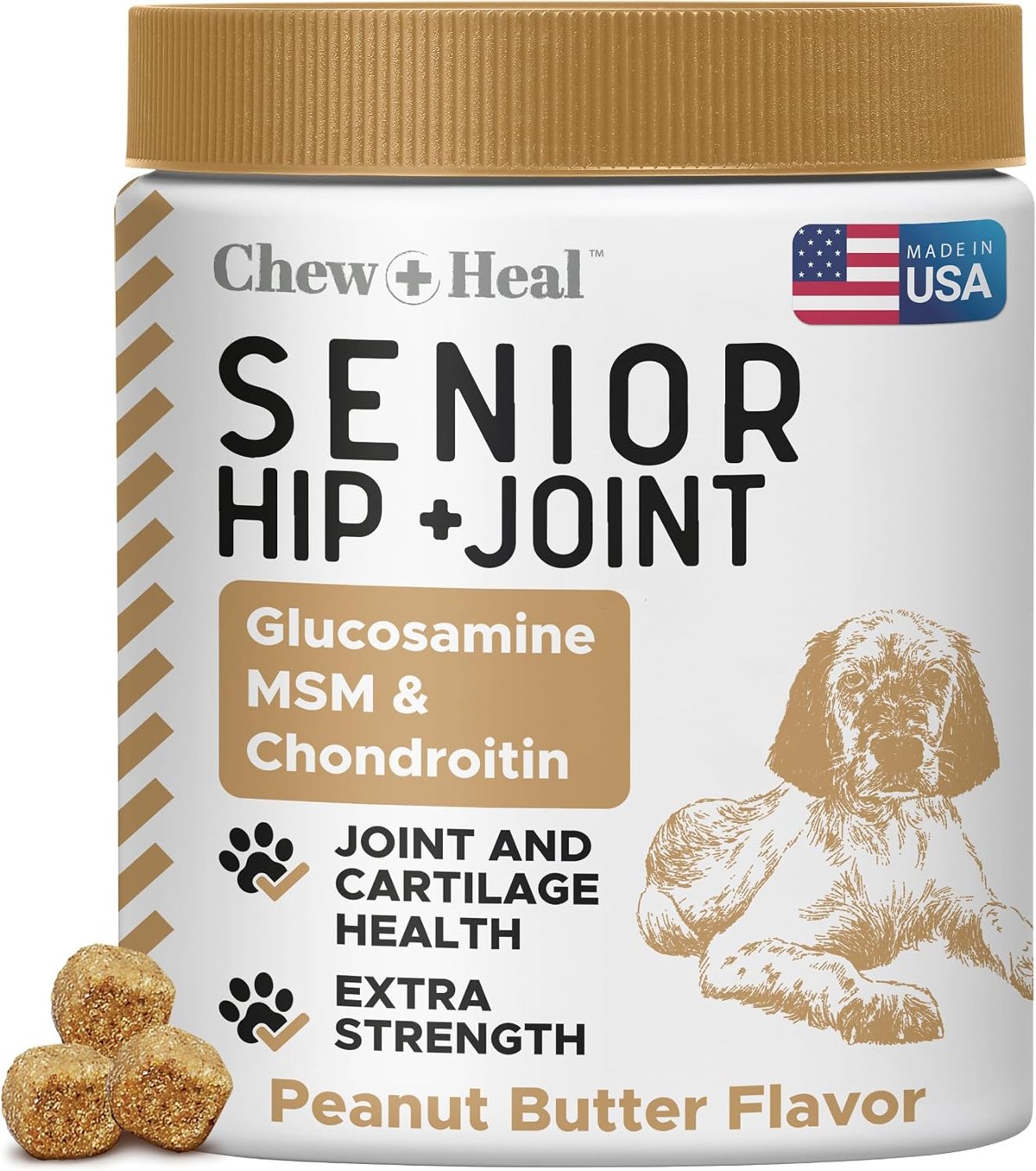 Glucosamine chews for dogs container