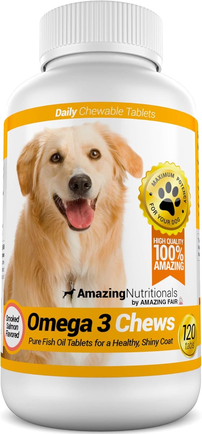 Salmon oil chews for dogs container
