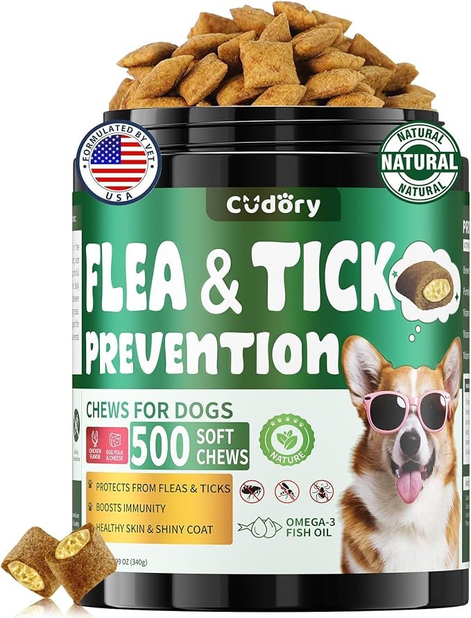Dog flea and tick chewable container