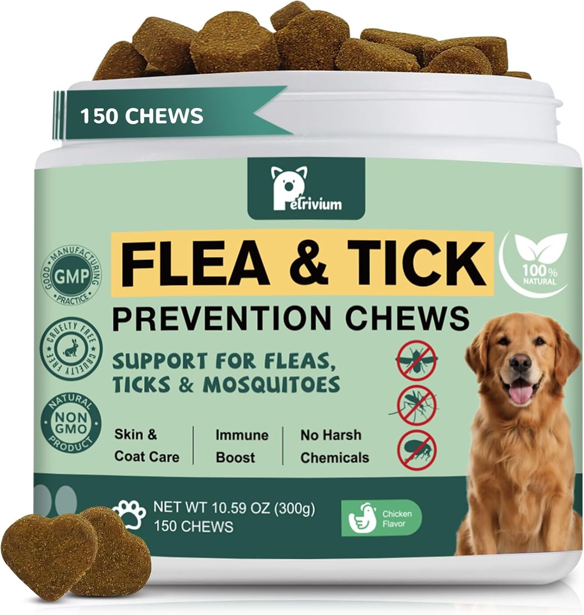 Dog flea prevention chew container