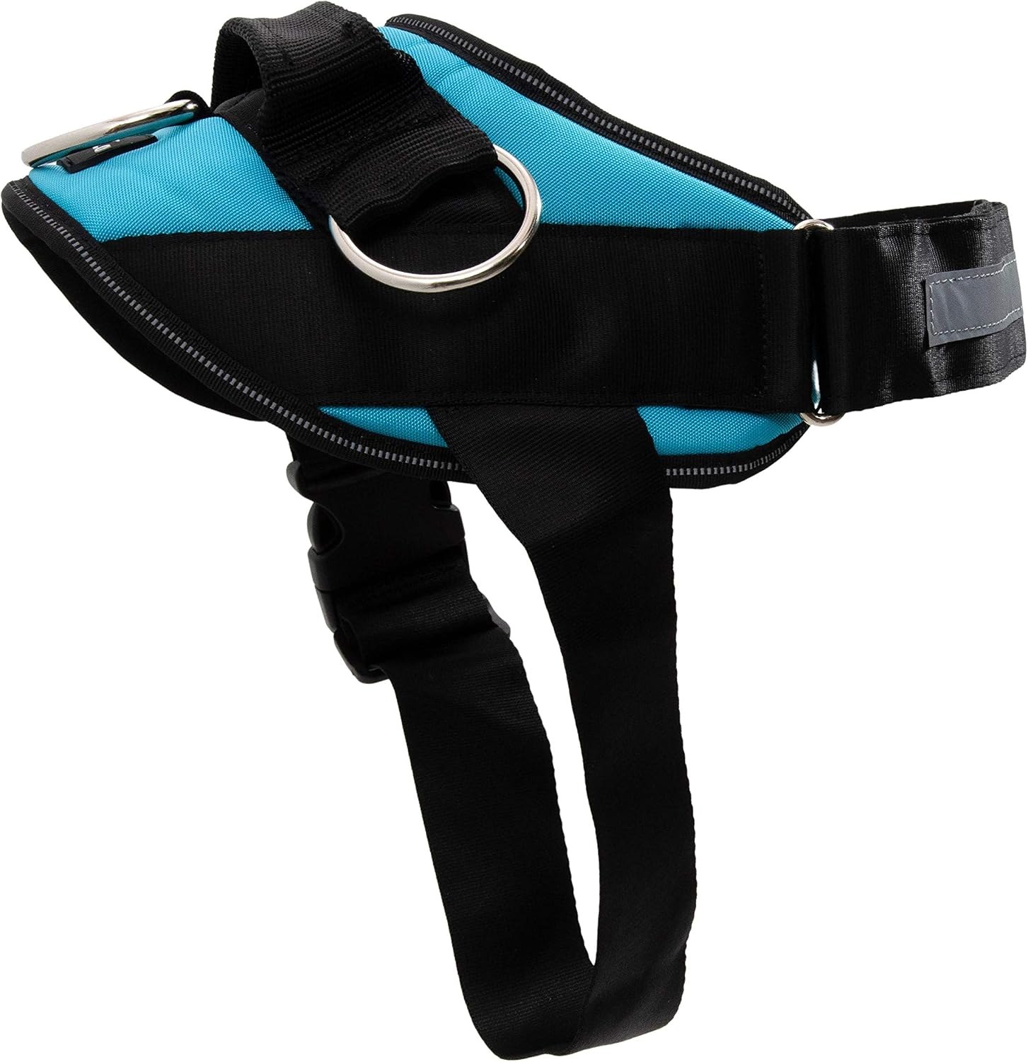 Essential no-pull dog harness with three leash clips, reflective adjustable straps, and control handle