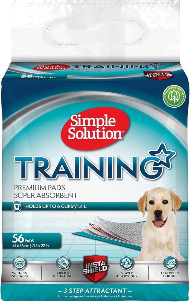 Simple Solution Training Pads with 6-layer construction and odor control for puppies and adult dogs