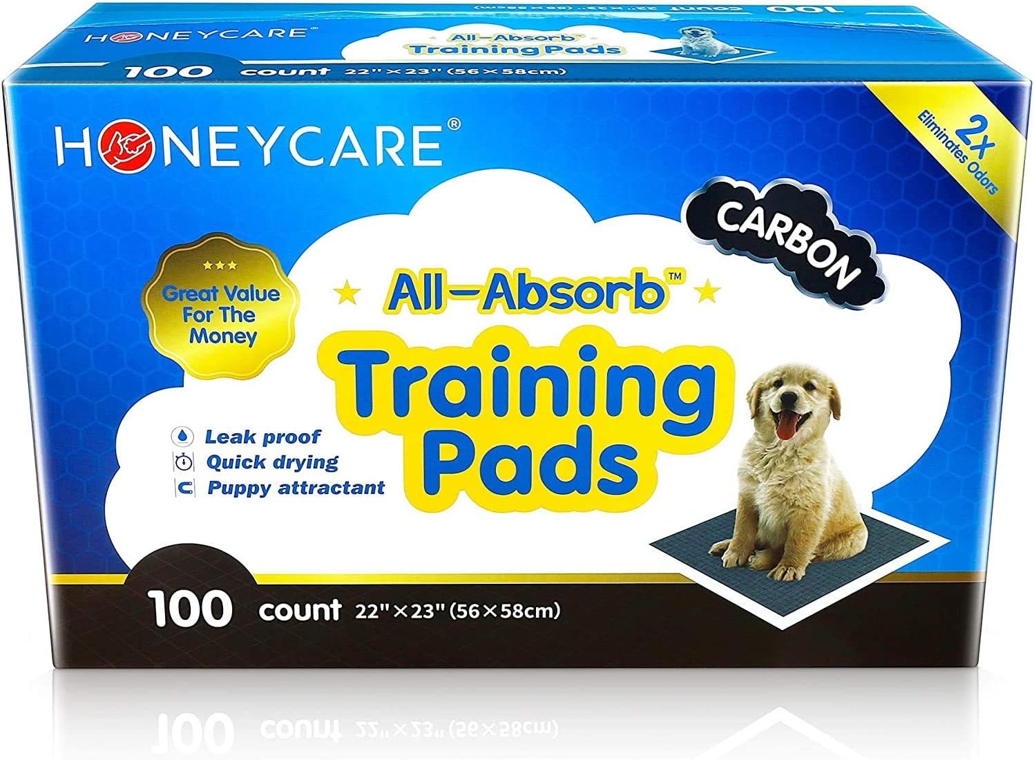 HONEY CARE All-Absorb training pads with 5-layer leak-proof construction and charcoal odor control