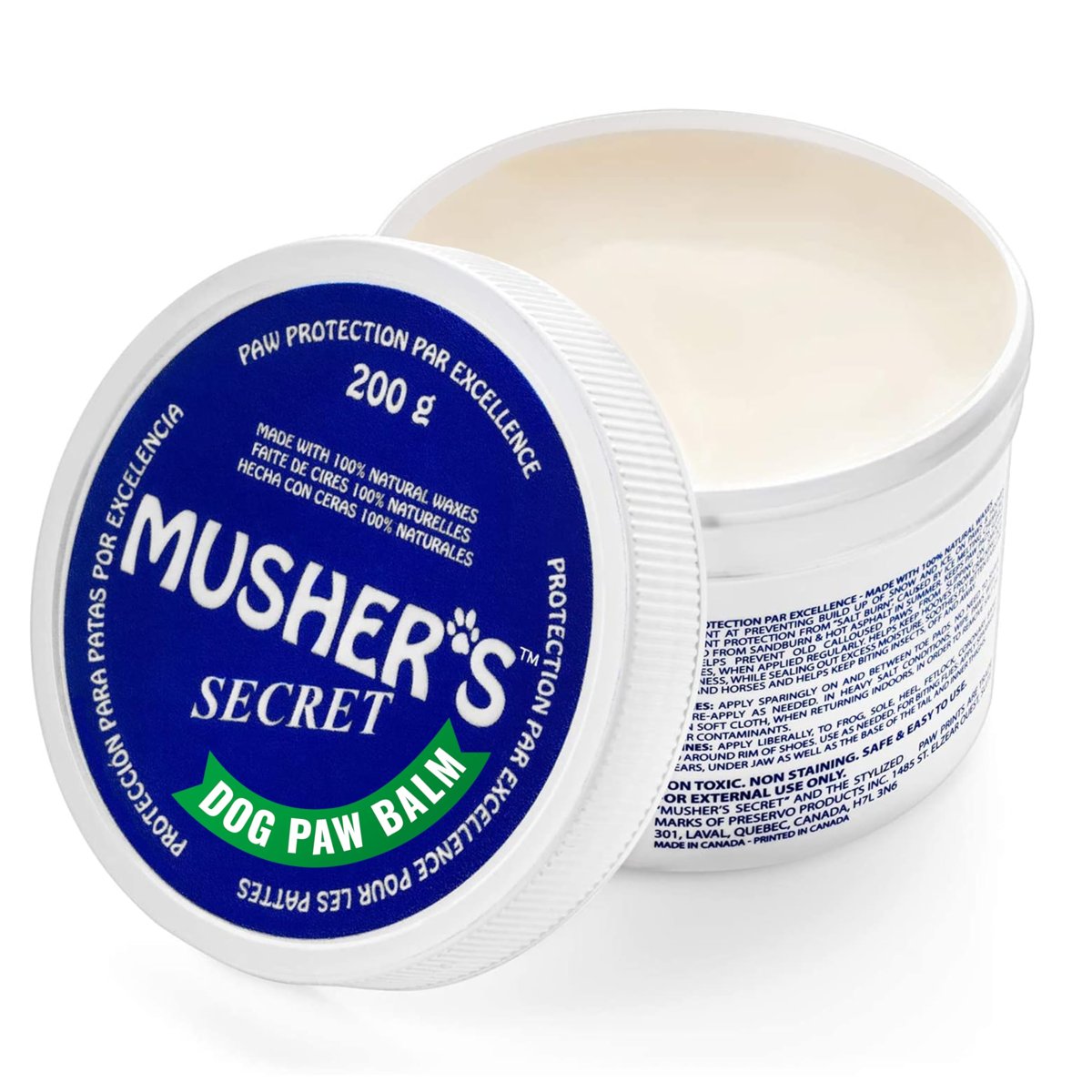 Musher Secret dog paw wax container