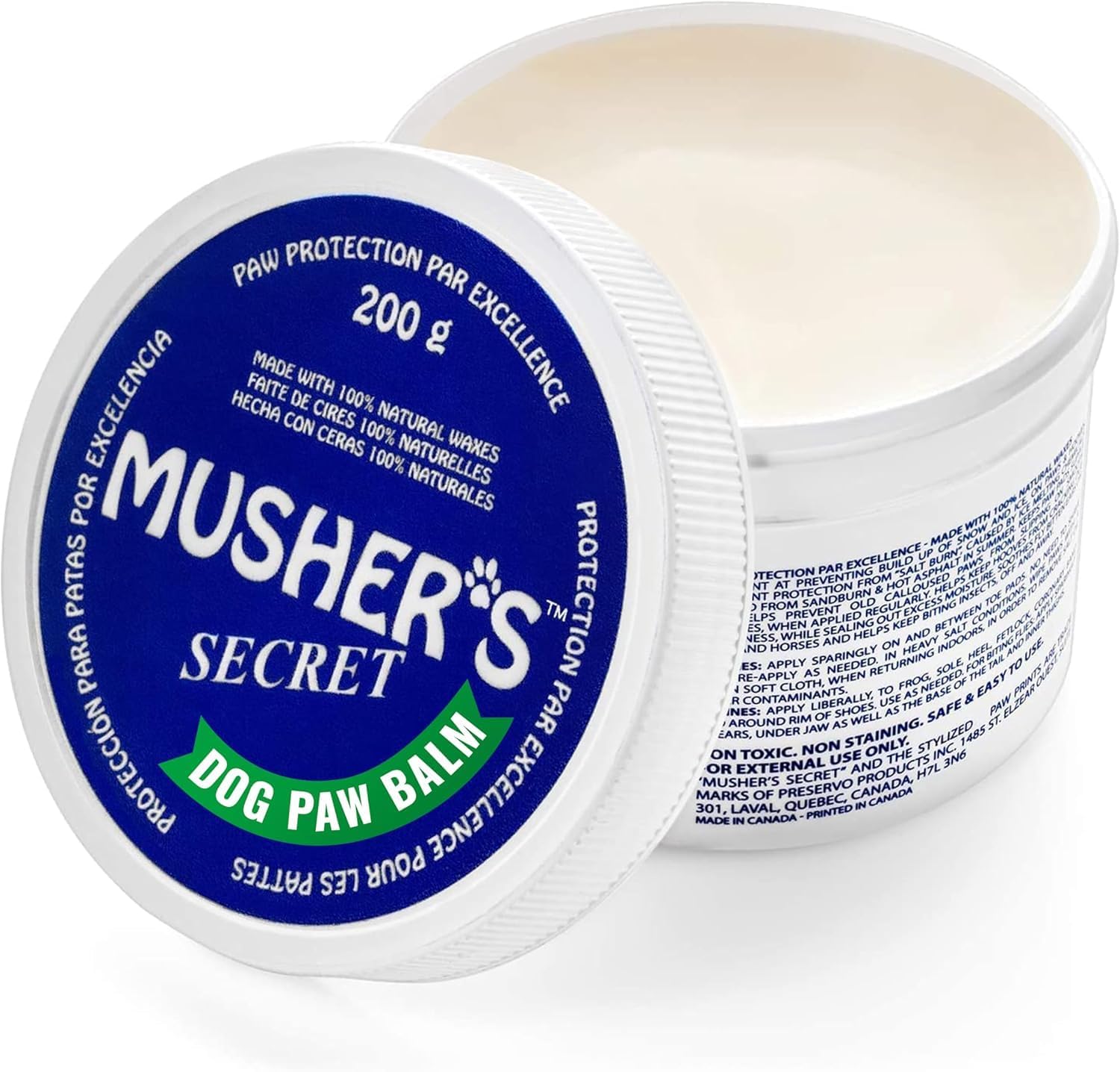 Musher's Secret All-Natural Dog Paw Balm, All-Season Paw Protector, 200g