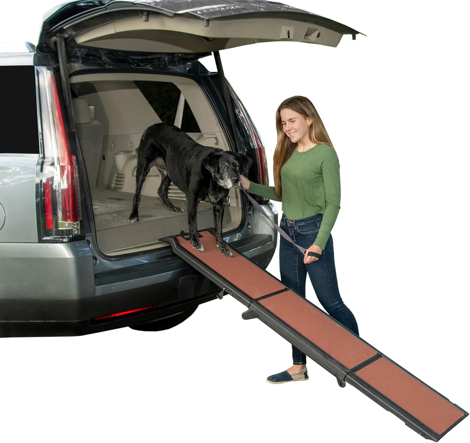 Pet Gear, Chocolate Travel Lite Ramp for Dogs & Cats, 71x16x4-inches, 15lbs, 200lb Load Capacity, Foldable,