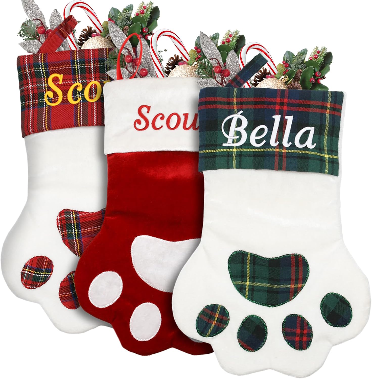 GoTags Paw-Shape Personalized Stocking