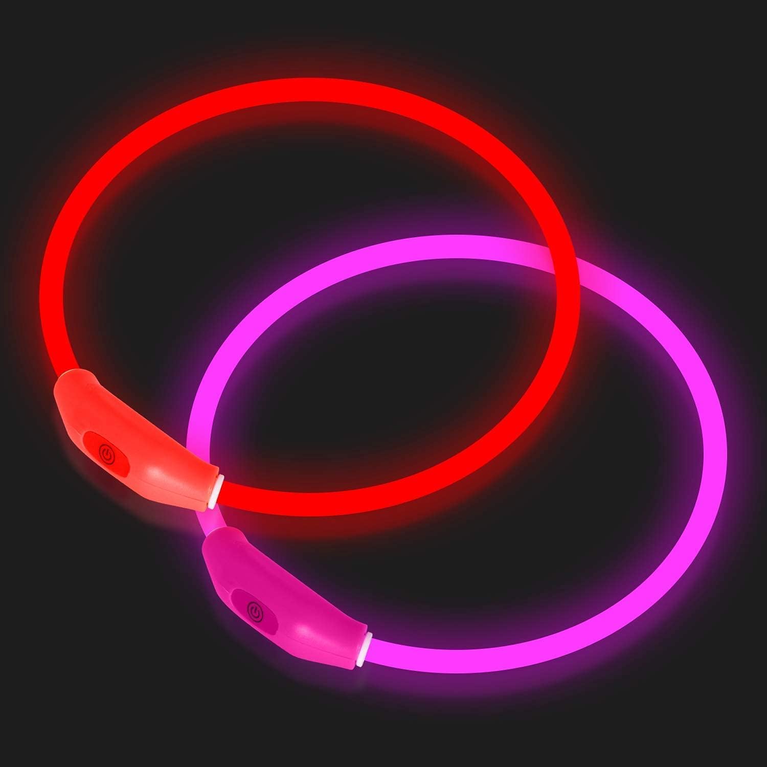 Novkin LED light-up dog collar glowing in the dark