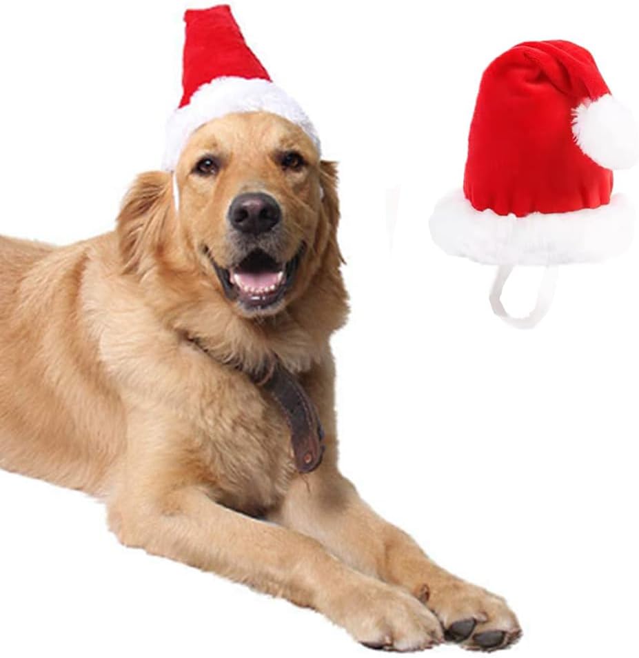 ANIAC 3D dog Santa hat with adjustable chin strap