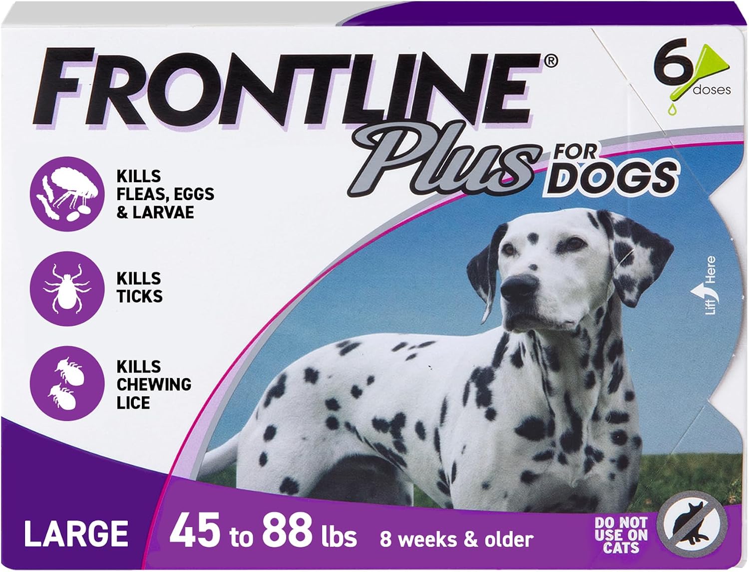 Frontline Plus for Dogs large dog 6 doses — real product photo
