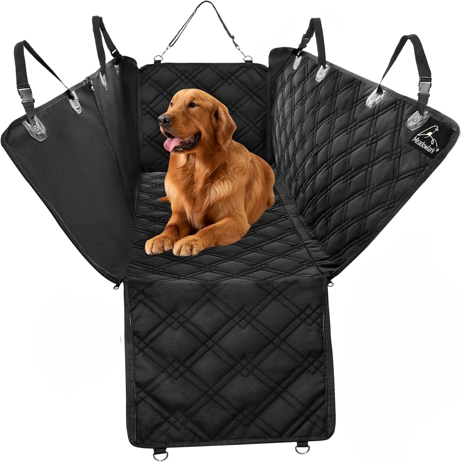 Meadowlark heavy-duty dog seat cover hammock in black