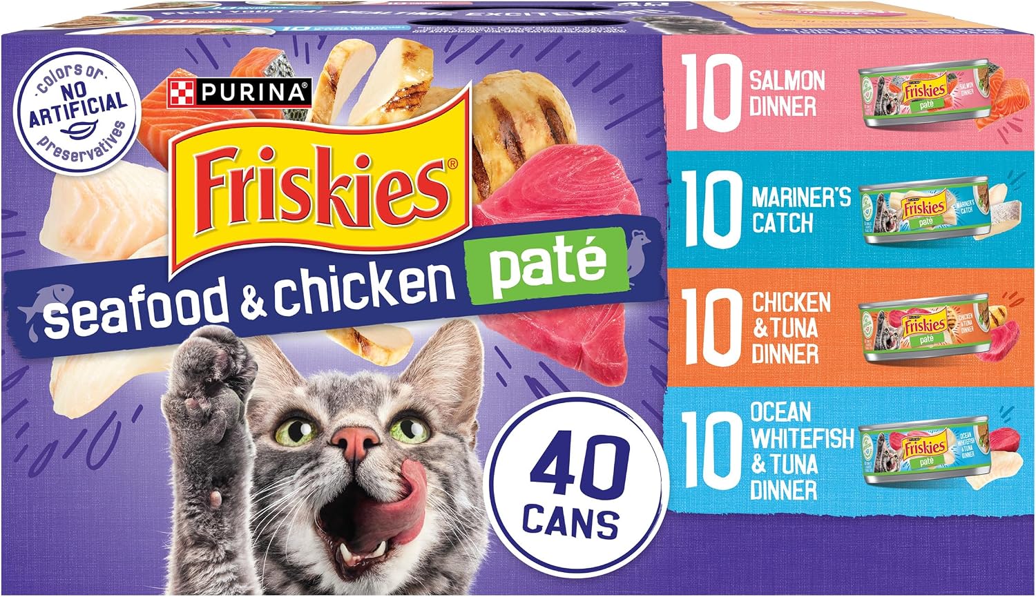 Friskies pate wet cat food 40-can variety pack