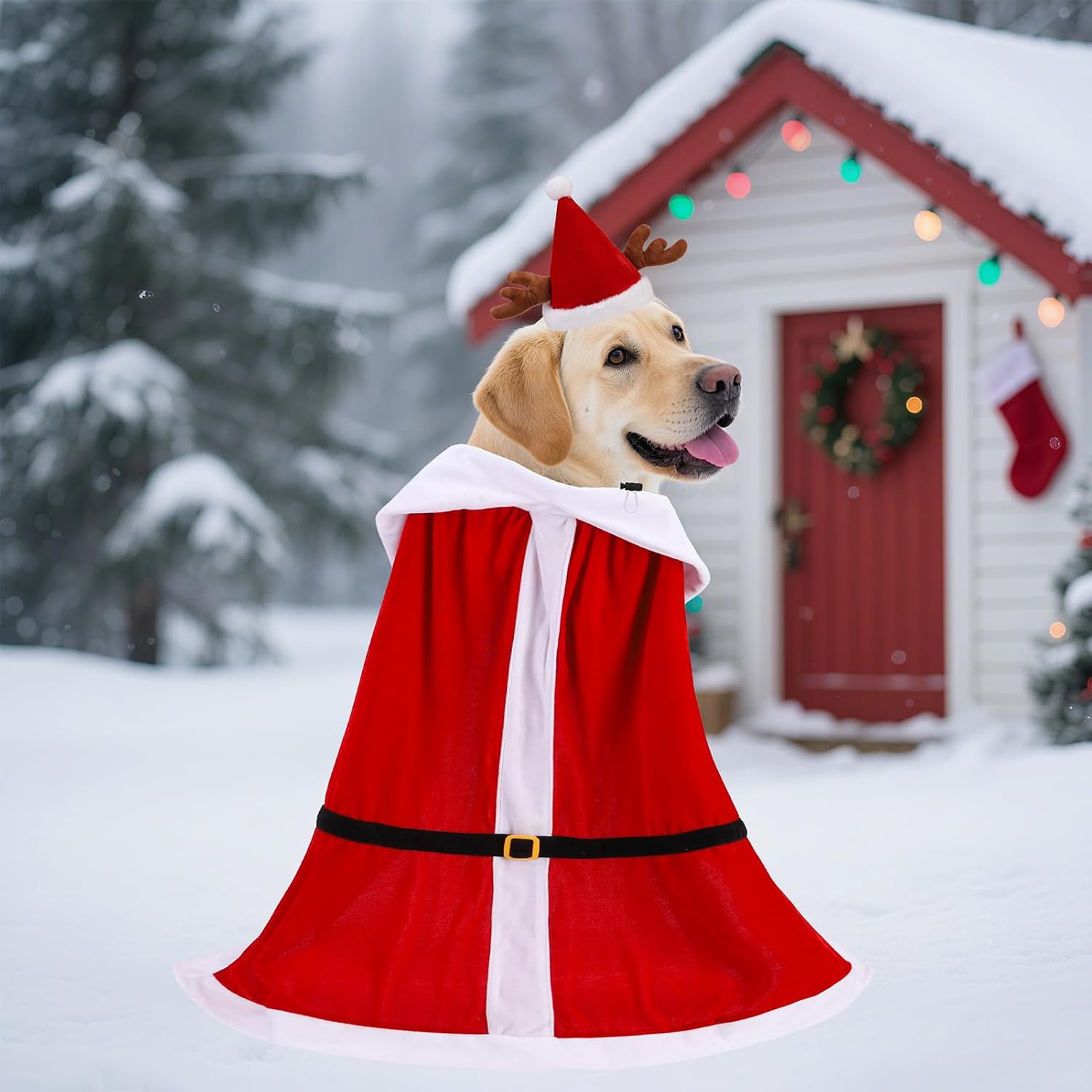 EXPAWLORER dog Santa Claus cloak and hat costume