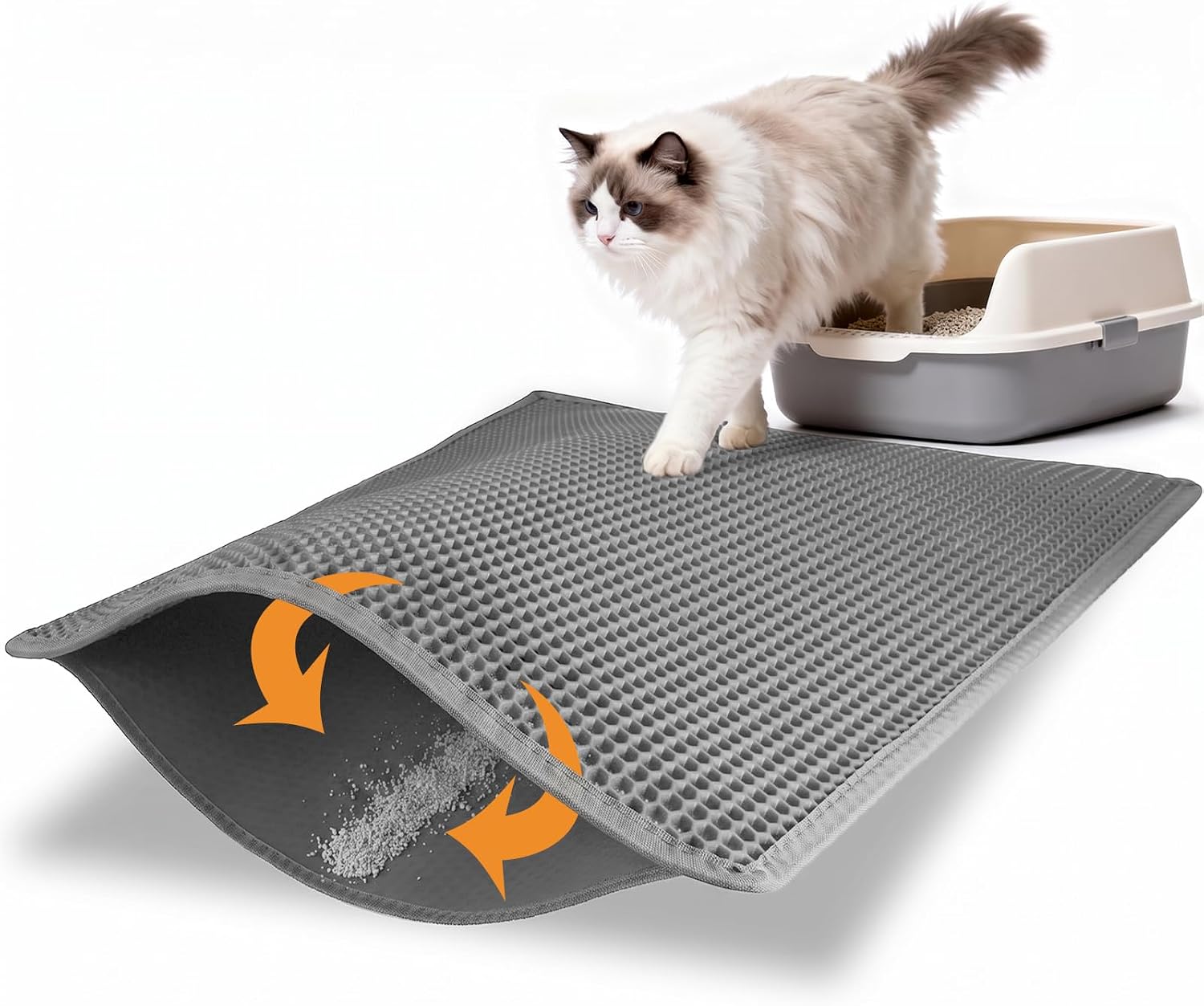 Pieviev double-layer honeycomb cat litter mat