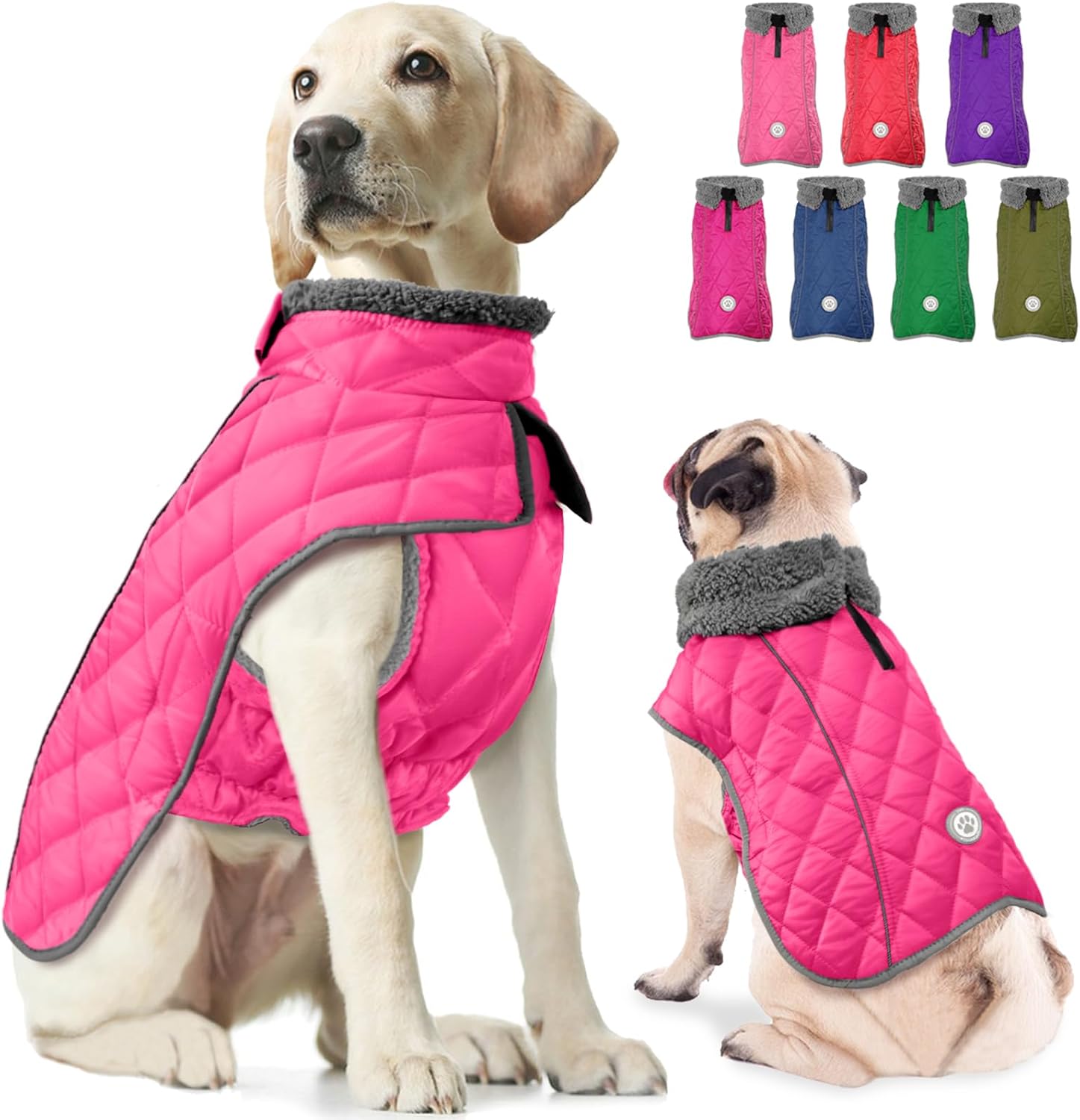 Fragralley dog winter coat, windproof fleece jacket for small and medium dogs