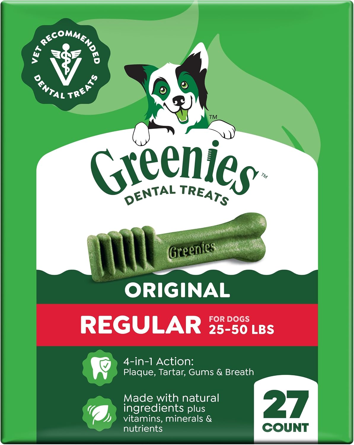 Greenies regular dental dog treats bag